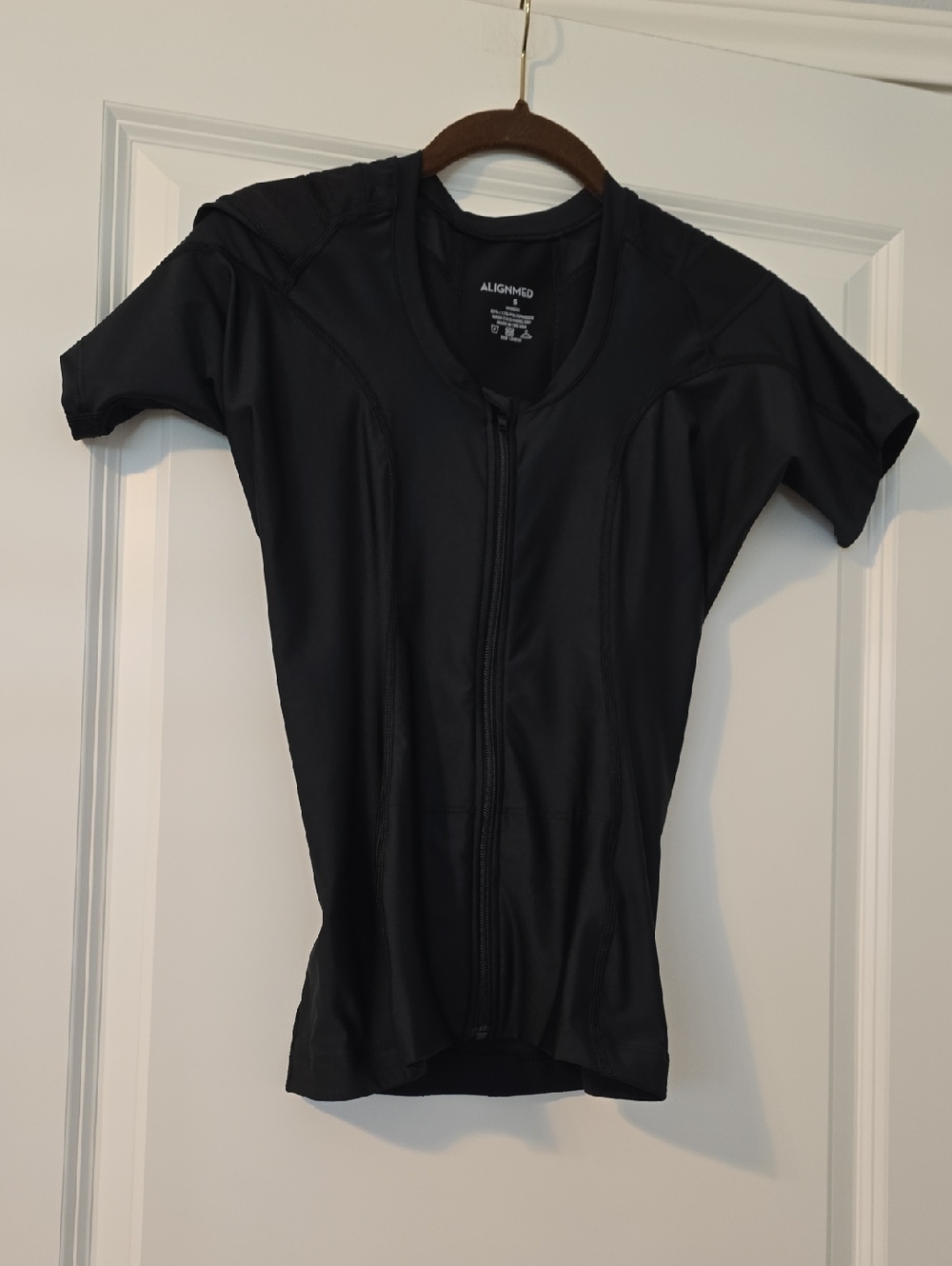 Alignmed Black Zip-Front Athletic Top Size S